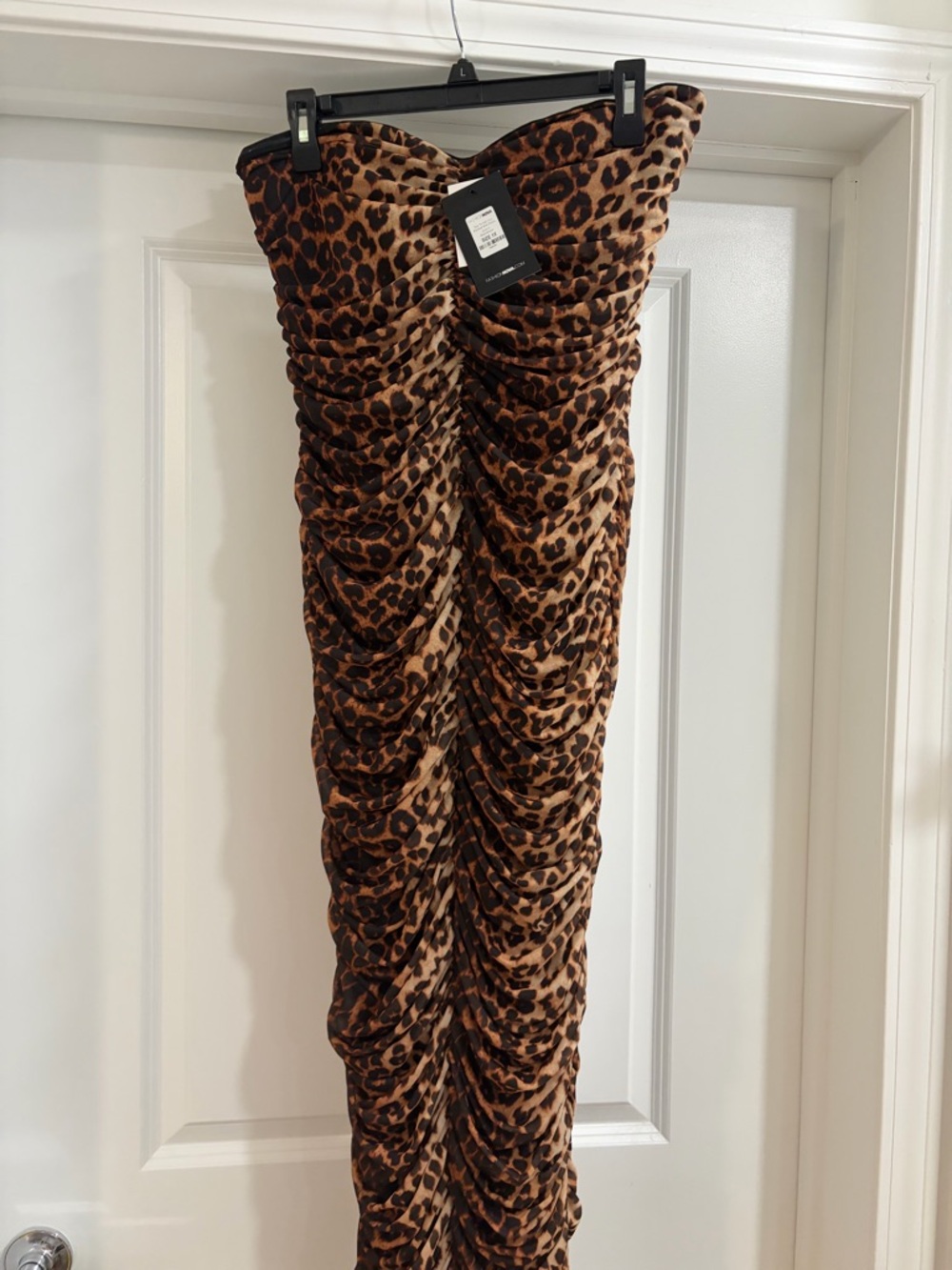 Fashion Nova  Leopard Ruched Skirt - Brown & Black